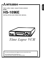 Mitsubishi HS-1096E Installation And Operation Manual preview