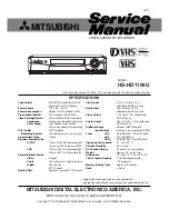 Preview for 1 page of Mitsubishi HS-HD1100U Service Manual