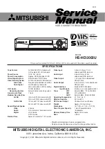 Preview for 1 page of Mitsubishi HS-HD2000U Service Manual