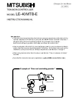 Предварительный просмотр 1 страницы Mitsubishi LE-40MTB-E Instruction Manual