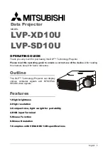 Mitsubishi LVP-SD10U Operating Manual preview