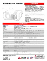 Mitsubishi LVP-X250U Specifications предпросмотр