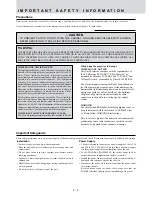 Предварительный просмотр 4 страницы Mitsubishi LVP-X30U User Manual