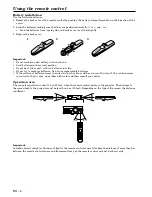 Предварительный просмотр 8 страницы Mitsubishi LVP-X80U User Manual