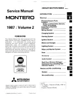 Mitsubishi Montero 1987 Service Manual preview