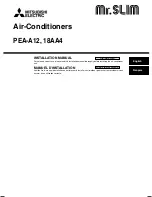 Preview for 1 page of Mitsubishi Mr. Slim PEA-A12AA4 Installation Manual