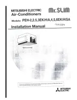 Предварительный просмотр 1 страницы Mitsubishi Mr.Slim PEH-2.5EKA Installation Manual