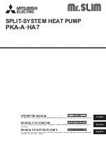 Mitsubishi Mr. Slim PKA-A-HA7 Operation Manual предпросмотр