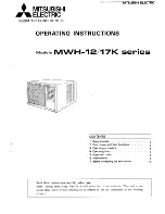 Preview for 1 page of Mitsubishi MWH-12/17K Operating Installations