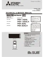 Предварительный просмотр 1 страницы Mitsubishi PKH-1.6GKL Technical & Service Manual