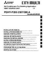 Mitsubishi PQHY-P200YGM-A Installation Manual предпросмотр