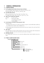 Предварительный просмотр 4 страницы Mitsubishi RRM35ZE-S Technical Manual & Parts List