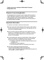 Preview for 2 page of Mitsubishi TEJ100A Operation Manual