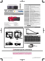 Предварительный просмотр 2 страницы Mitsubishi VLT-XL650LP Specification Sheet