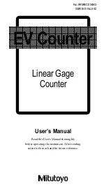 Предварительный просмотр 1 страницы Mitutoyo EV Counter User Manual