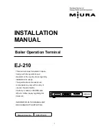 Предварительный просмотр 1 страницы Miura EJ-210 Installation Manual