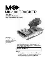 Предварительный просмотр 1 страницы MK Diamond Products MK-100 TRACKER Owner'S Manual & Operating Instructions