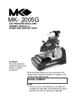 Предварительный просмотр 1 страницы MK Diamond Products MK- 2005G Owner'S Manual & Operating Instructions