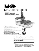 MK Diamond Products MK-370 Owner'S Manual & Operating Instructions предпросмотр