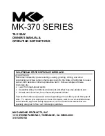 Предварительный просмотр 38 страницы MK Diamond Products MK-370 Owner'S Manual & Operating Instructions