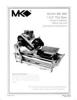 Предварительный просмотр 1 страницы MK Diamond Products MK-880 Owner'S Manual, Parts List And Operating Instructions