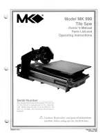 Предварительный просмотр 1 страницы MK Diamond Products MK 990 Owner'S Manual