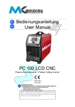 Preview for 1 page of MK Welding PC 100 LCD CNC User Manual