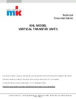 Preview for 1 page of MK KHL Technical Documentation Manual