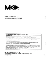 Предварительный просмотр 10 страницы MK MK-1503 Owner'S Manual & Operating Instructions