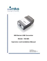 Предварительный просмотр 1 страницы MKS 900USB-1 Operation And Installation Manual