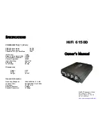 MMATS Professional Audio HiFi 6150D Owner'S Manual preview