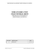 Preview for 9 page of MMD TWIN SHAFT SIZER 625 Series Installation, Operation And Maintenance Manual