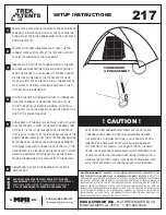 Preview for 1 page of MMI TREK TENTS 217 Setup Instructions