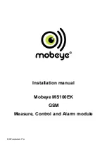 Mobeye MS100EK Installation Manual предпросмотр