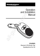 MobileVision BT-HFKP5 Operation And Installation Manual preview