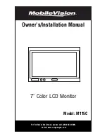 Preview for 1 page of MobileVision M115C Owners & Installation Manual