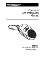 Preview for 1 page of MobileVision MobileVision BT-HFKP5 Operation And Installation Manual