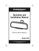 MobileVision REARVIEW MIRROR/MONITOR M35 Operation And Installation Manual preview