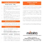 Preview for 2 page of Mobilita M102RS Installation Instructions