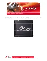 Mobridge m1000-m-da series Installation & User Manual предпросмотр