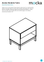 Mocka Zander Bedside Table Assembly Instructions Manual предпросмотр