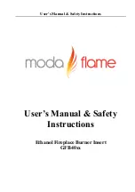 Moda flame GFB40 Series User Manual  & Safety Instructions preview