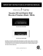 ModaFlame MFE5050BK Important Instructions & Operating Manual preview