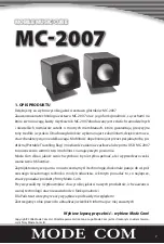 Предварительный просмотр 7 страницы Mode com MC-2007 User Manual