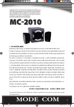 Предварительный просмотр 15 страницы Mode com MC-2010 User Manual