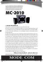 Предварительный просмотр 27 страницы Mode com MC-2010 User Manual