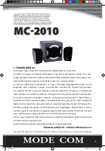 Предварительный просмотр 39 страницы Mode com MC-2010 User Manual