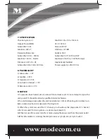 Preview for 6 page of Mode com MC-5020 User Manual