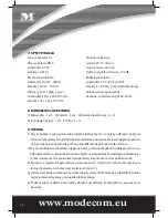 Preview for 10 page of Mode com MC-5020 User Manual