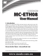 Предварительный просмотр 2 страницы Mode com MC-ETH08 User Manual